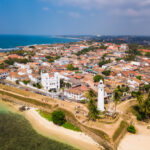 Galle Dutch Fort. Galle Fort, Sri Lanka, as seen from the air. Galle Fort in Bay of Galle on southwest coast of Sri Lanka. Aerial view