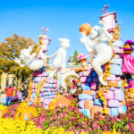 SOUTH KOREA - October 31: The Architecture and unidentified tourists are walking in Everland Resort, Yongin City, South Korea, on October 31, 2015
