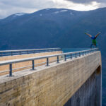 Stegastein viewpoint at the Aurlandsfjorden Aurlandsvegen, Sogn og Fjordane, Norway.